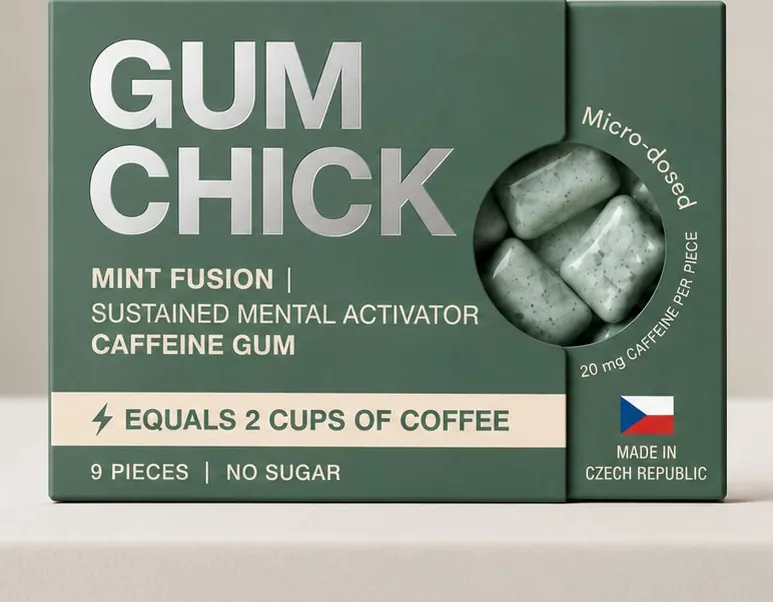 Gumchick Mint Fusion pack — mint green box with Czech flag